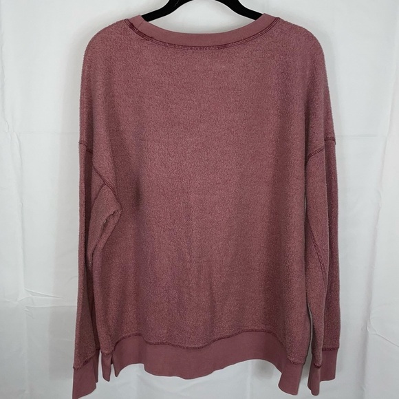 American Eagle Sweater Pullover Fleece Inside our Plush Crewneck Long Sleeve Top - Picture 5 of 7
